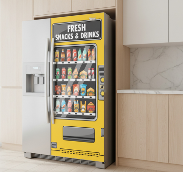 Koelkast sticker gele automaat - TenStickers