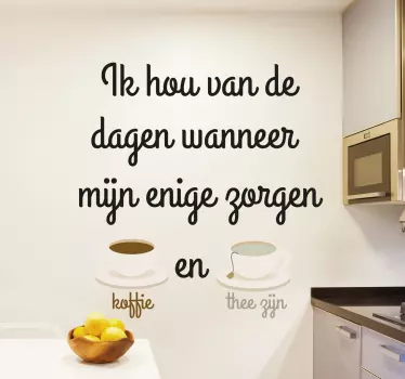 Koffie en Thee dag Muursticker - TenStickers
