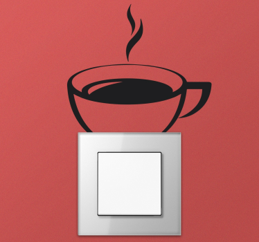 Koffiekop lichtschakelaar muursticker keuken - TenStickers