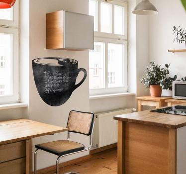 Koffiekopje krijtbord sticker - TenStickers