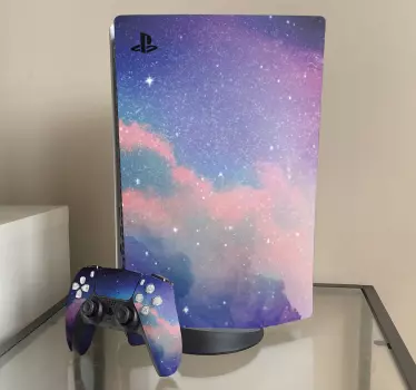 Kosmisch wolkenpatroon ps5 sticker - TenStickers