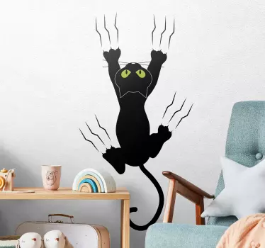 Muursticker kinderkamer Krassende kat - TenStickers