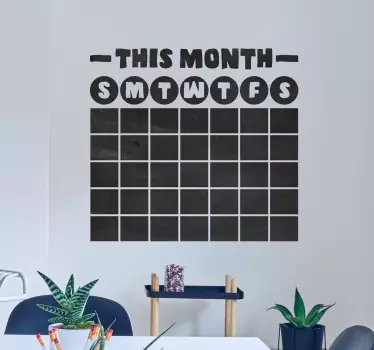 Whiteboard sticker Kalender krijtbord - TenStickers