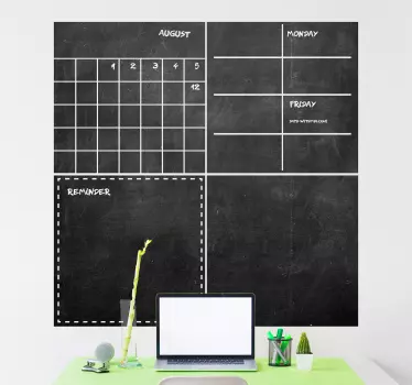 Muurdecoratie stickers Krijtbord kalender - TenStickers