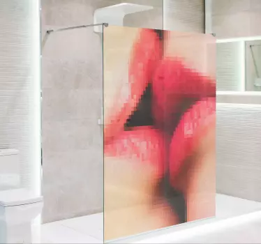 Kus illustratie Douchecabine sticker - TenStickers