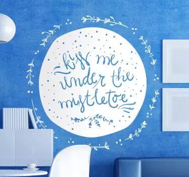 Kus me onder de maretak sticker - TenStickers