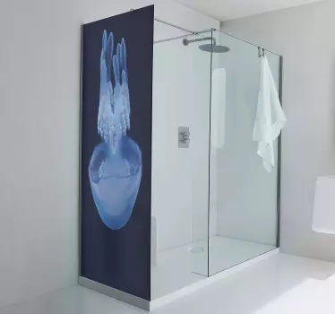 Kwallen waterkunst douchedeur sticker - TenStickers