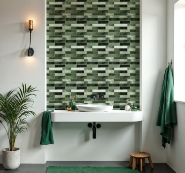 Lang groen badkamer sticker - TenStickers