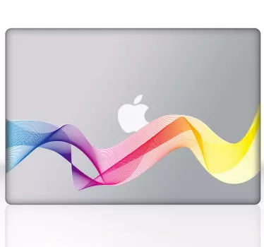 Laptop regenboog golf sticker - TenStickers