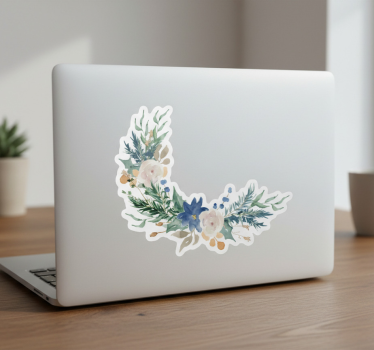 Laptop sticker aquarel bloemenboeket - TenStickers