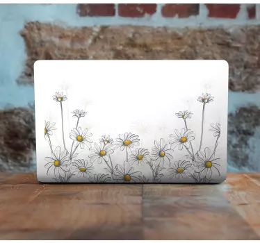 Laptop sticker daisy bloemenillustratie - TenStickers