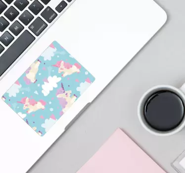 Muurstickers ornament Eenhoorn Touchpad sticker - TenStickers