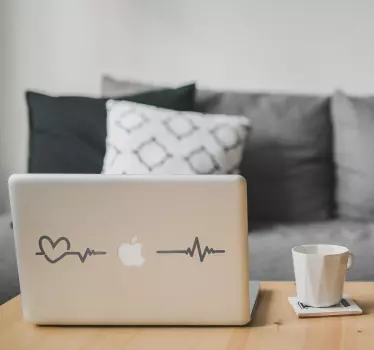 Laptop sticker elektrocardiogram - TenStickers