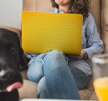 Stickers voor laptop gele rondjes - TenStickers