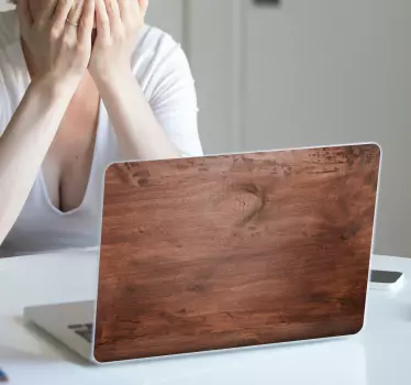 Laptop sticker hout - TenStickers