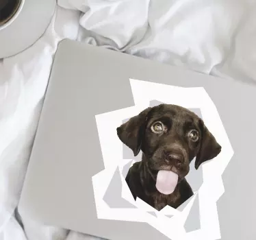 Laptopticker dieren honden hoofd - TenStickers