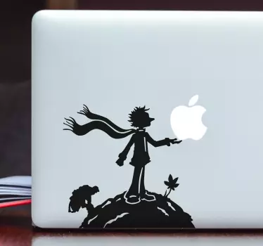 Laptop sticker man op aarde - TenStickers