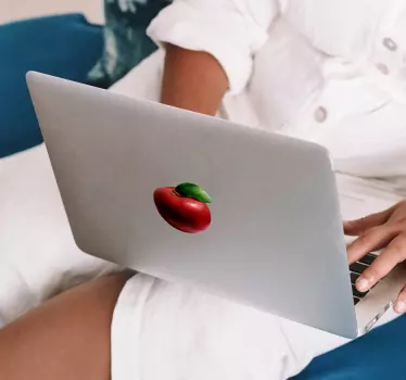 Realistische appel laptop sticker - TenStickers