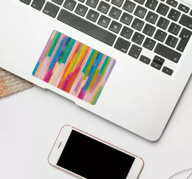 Muurstickers ornament Touchpad gekleurde strepen - TenStickers