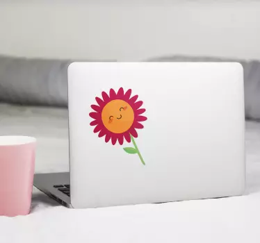Laptop sticker vrolijke bloemvorm - TenStickers