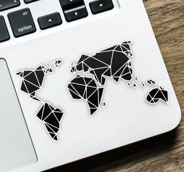 Wereldkaart sticker voor laptop - TenStickers