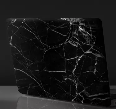 Ornament zwart marmer laptop sticker - TenStickers
