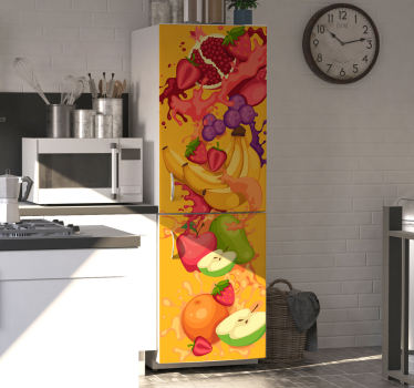 Levendige fruitspatten koelkast sticker - TenStickers