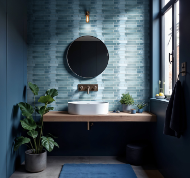 Lichtblauw badkamer sticker - TenStickers