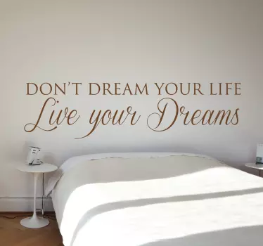 Tekst sticker live your dreams - TenStickers