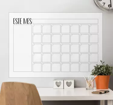Maandelijks plannerbord whiteboard sticker - TenStickers