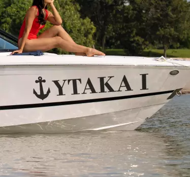 Mariner naam sticker voor boot met anker - TenStickers