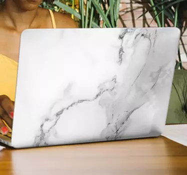 Marmeren laptop sticker met design - TenStickers
