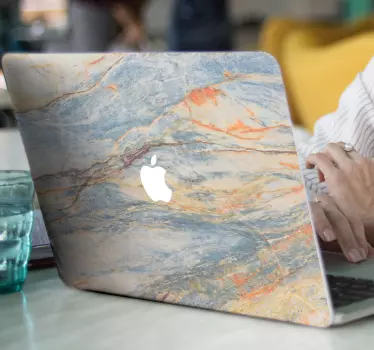 Marmeren macbook-zelfklevende sticker - TenStickers