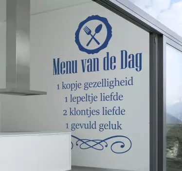 Menu van de dag liefde muursticker keuken - TenStickers