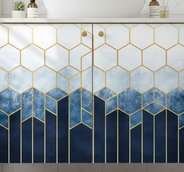 Meubel sticker marinegoud honingraat - TenStickers