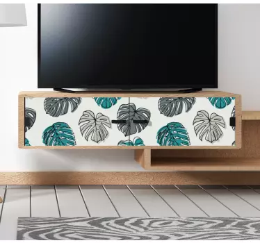 Meubel sticker monstera bladpatroon - TenStickers