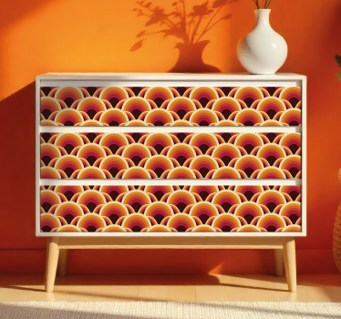 Meubel sticker retro golven design - TenStickers