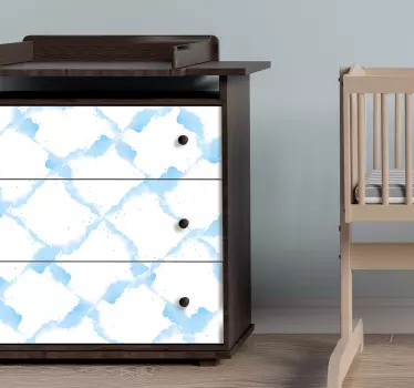 Stickers voor op meubels blauw wit patroon - TenStickers