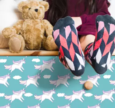 Muurstickers kinderkamer kinderen patroon eenhoorns - TenStickers