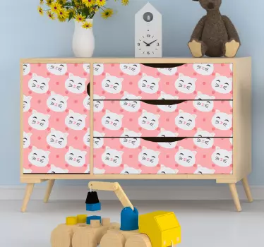 Stickers voor op meubels kinderkamer grappige katten - TenStickers