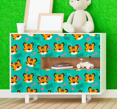 Meubel sticker kinderkamer tijger patroon - TenStickers