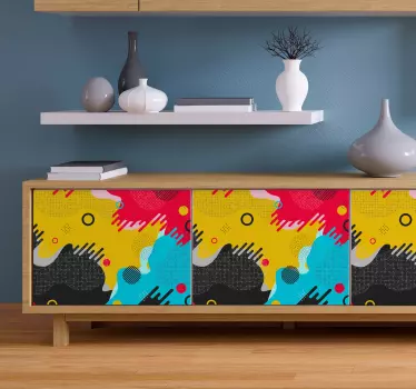 Meubel sticker kunst memphis patroon - TenStickers
