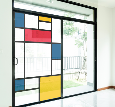 Raamsticker mondriaan kunst - TenStickers