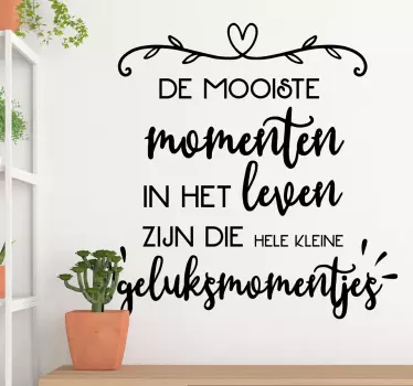 Muurstickers tekst geluksmomentjes tekst - TenStickers