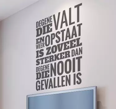 Motiverende Tekst muursticker woonkamer - TenStickers