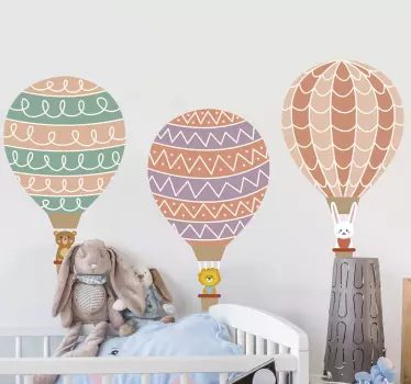 Muurstickers kinderkamer vrolijke luchtballonen - TenStickers