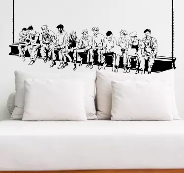 Muursticker woonkamer Arbeiders New York - TenStickers