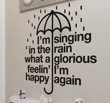 Muursticker badkamer singing - TenStickers