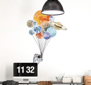 Muursticker ballonnen planeten - TenStickers