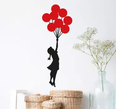Muursticker Banksy Meisje Balonnen - TenStickers